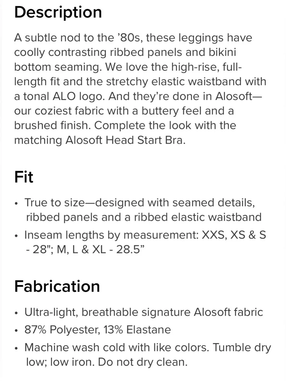 ALO Alosoft Head Start legging toasted almond NWT S (Fit056)
